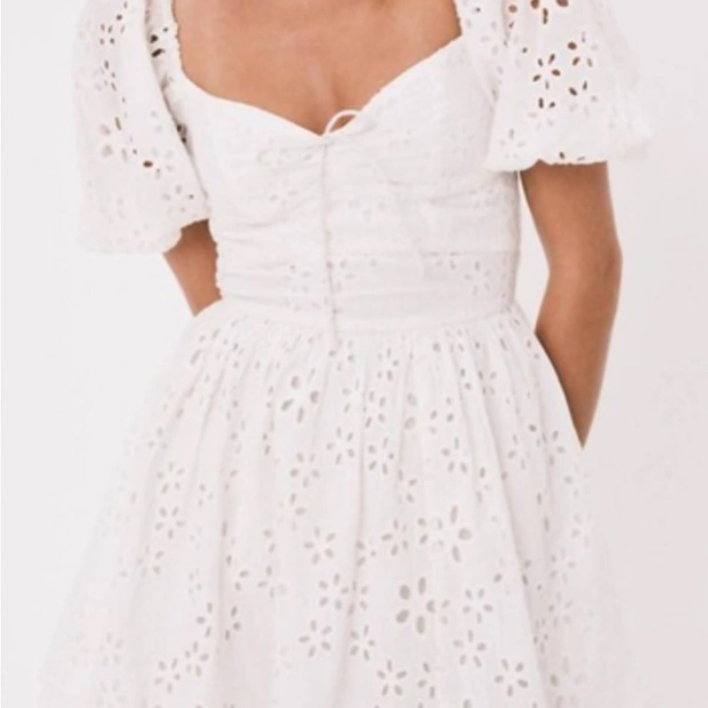 For Love And Lemons White Eyelet Mini Dress